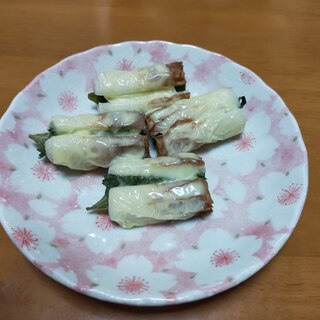 大葉と竹輪のチーズ焼き